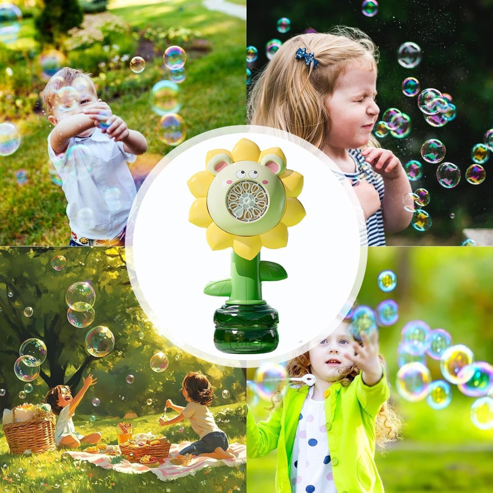 Мыльные пузыри Flower Bubble Machine Bambi BJC-5A(Bear-Yellow) со светом