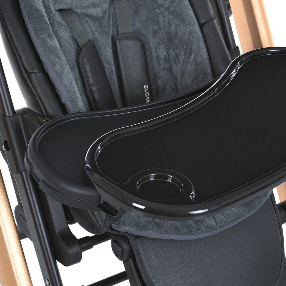 Стульчик-качели El Camino ME 1102 DEBUT Posh Black р/к, эл.прив., для кормления, 5- точен.рем.