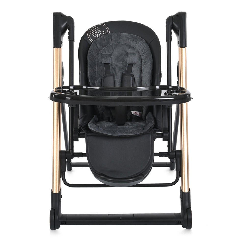 Стульчик-качели El Camino ME 1102 DEBUT Posh Black р/к, эл.прив., для кормления, 5- точен.рем.