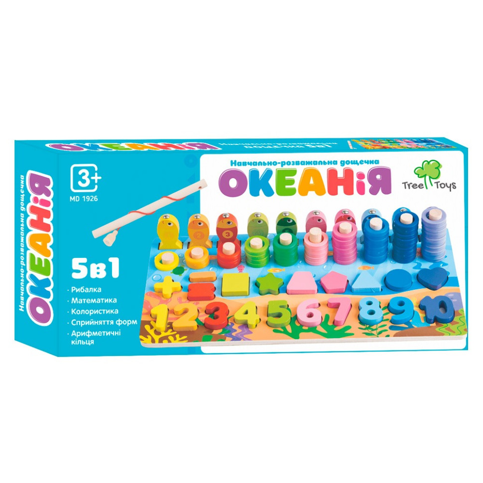 Деревянная игрушка рыбалка 5 в 1 Limo Toy MD 1926 фигуры, рыбалка