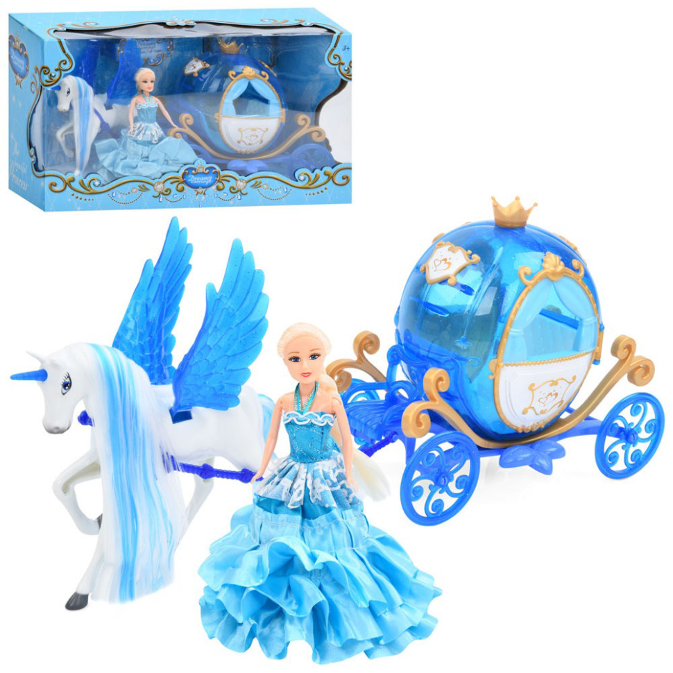 Детская игрушка «Карета» Bambi 2202B, звук, свет, кукла, аксессуары