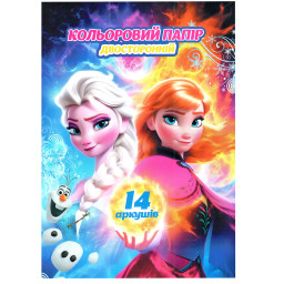 Цветная бумага двусторонняя "Холодное сердце" Leader 854045-4, 14 страниц 7 цветов Цветная бумага двусторонняя "Холодное сердце" Leader 854045-4, 14 страниц 7 цветов