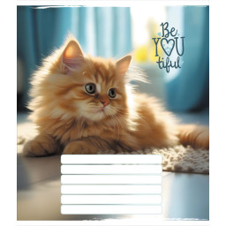 Тетрадь ученическая "Кошка" Leader 012-950515L-5 в линию, 12 листов    