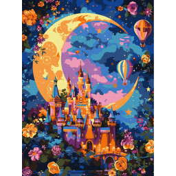 Картина по номерам "Лунная фантазия" Идейка KHO5137, 30х40 см 