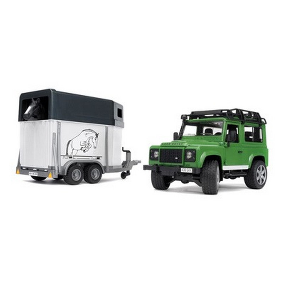 Джип с прицепом для перевозки лошадей Land Rover Defender Bruder 02592 (1:16)               