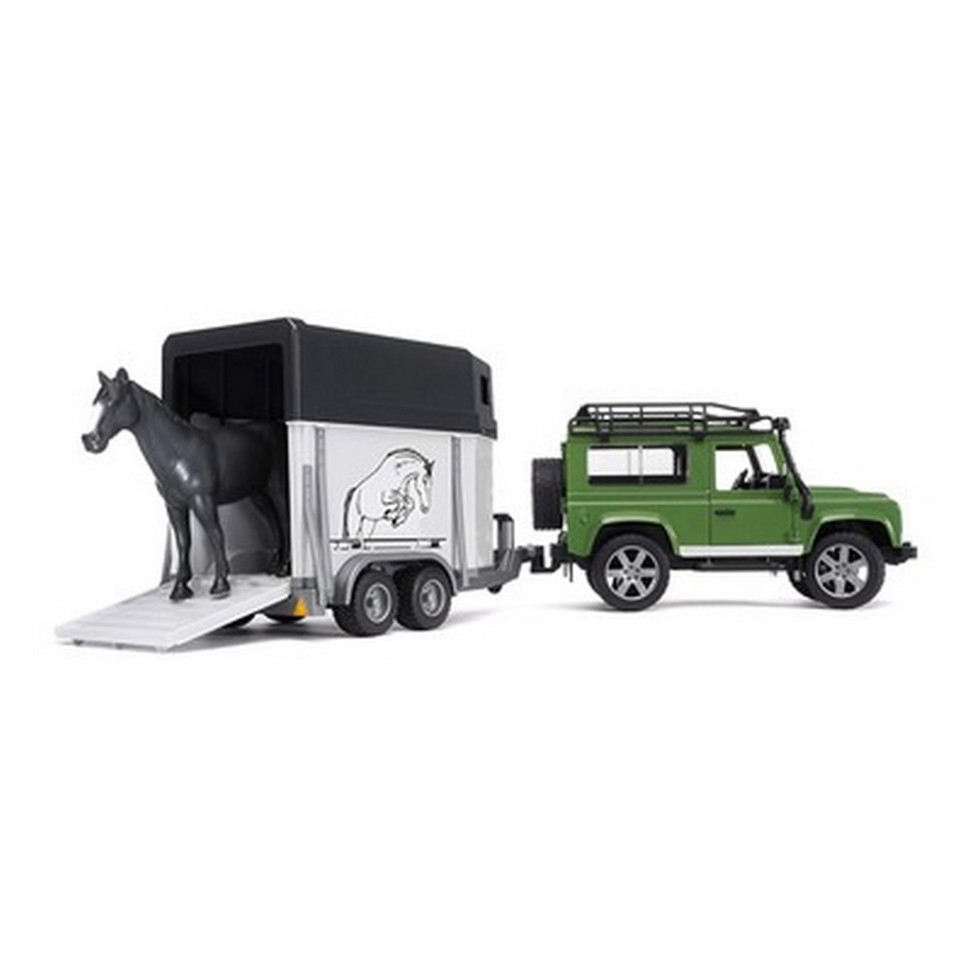 Джип с прицепом для перевозки лошадей Land Rover Defender Bruder 02592 (1:16)               