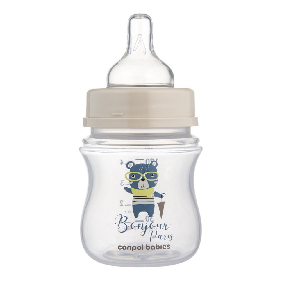 Бутылочка антиколиковая с широким отверстием Bonjour Paris Canpol babies 35/231_blu 120 мл