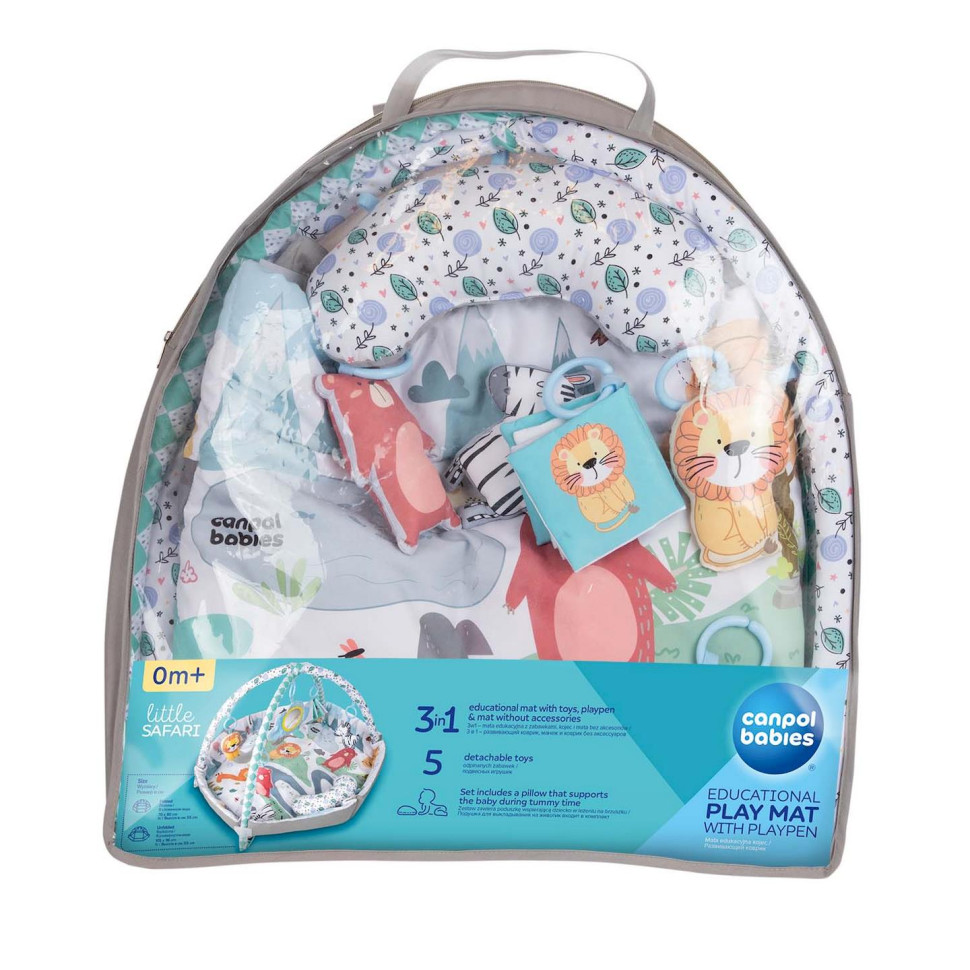 Детский развивающий коврик Safari Canpol babies 81/100 серый