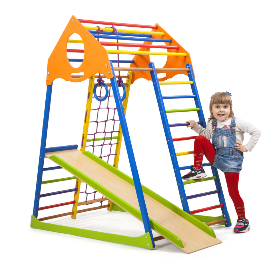 Дитячий спортивний комплекс SportBaby KindWood Color з дитячою гіркою