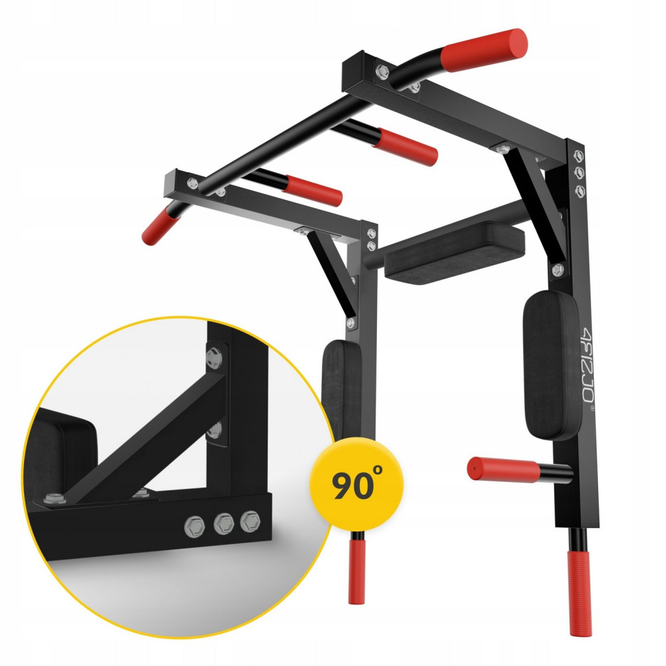 Турнік-бруси навісний 2 в 1 4FIZJO P-5905973402644 Black 80 х 70 х 60 см