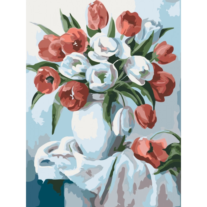 Картина за номерами. Букети "Букет яскравих тюльпанів" 30х40см KHO2046-UC по цене 167 грн.