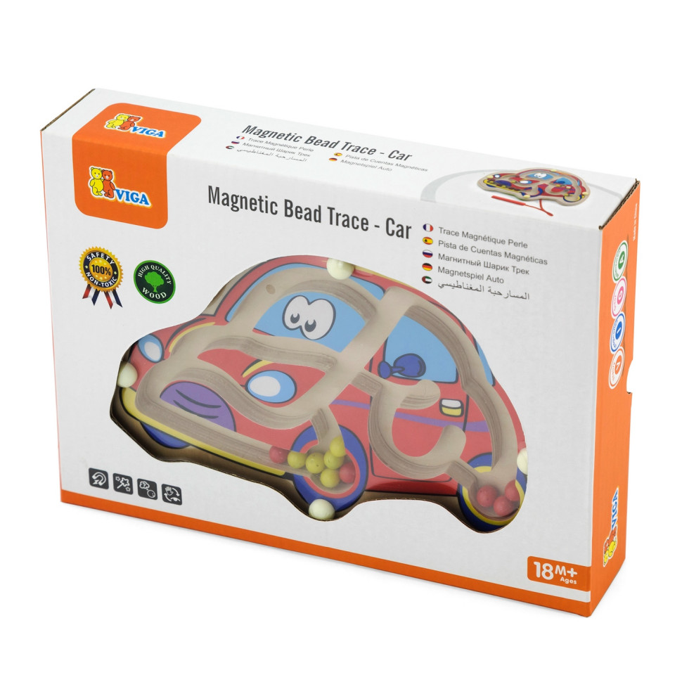 Магнітний лабіринт Машинка Viga Toys 50163 дерев'яний
