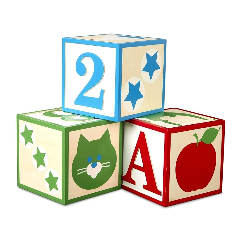 Набір великих дерев'яних кубиків Melissa&Doug MD30543, 3 штуки, 17х17 см