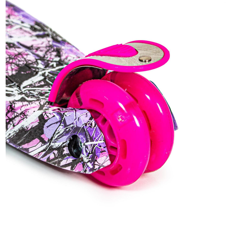 Дитячий чотириколісний самокат MAXI Bambi 1303333944 Pink Forest з підсвічуванням