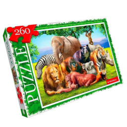 Пазл классический "Животные Африки" Danko Toys C260-13-07, 260 элементов