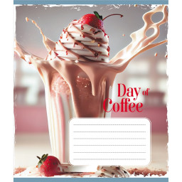 Тетрадь общая "День с кофе" Leader 048-600193L-1 в линию, 48 листов 