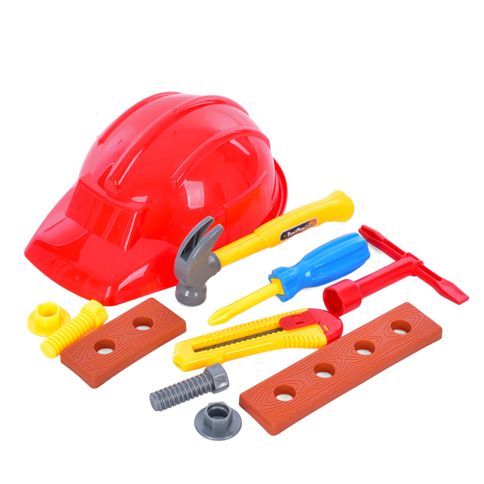 Дитячий набір інструментів Bambi SP818-8-9(Red) каска, молоток, болти
