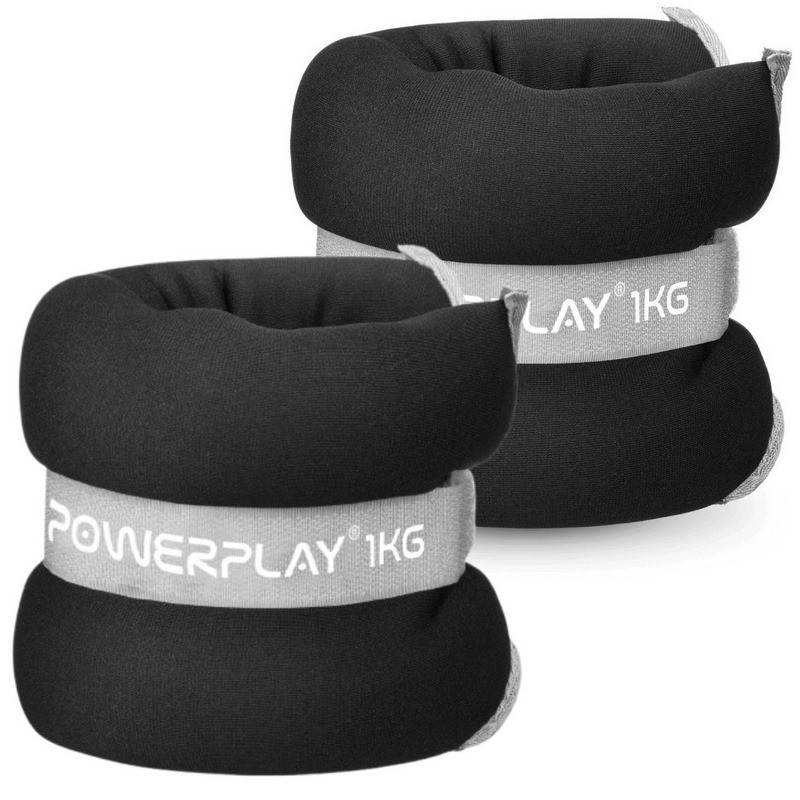 Утяжелители-манжеты для ног и рук PP-4349 Ankle/Wrist Weights PowerPlay PP_4349_Black_1, 2 по 1 кг