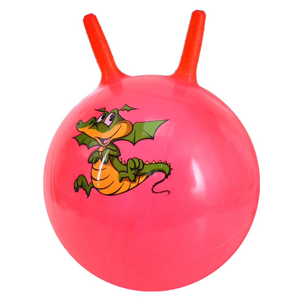 Детский мяч для фитнеса Динозаврик Bambi MS 4372(Red) с рожками, 45 см, 350 г