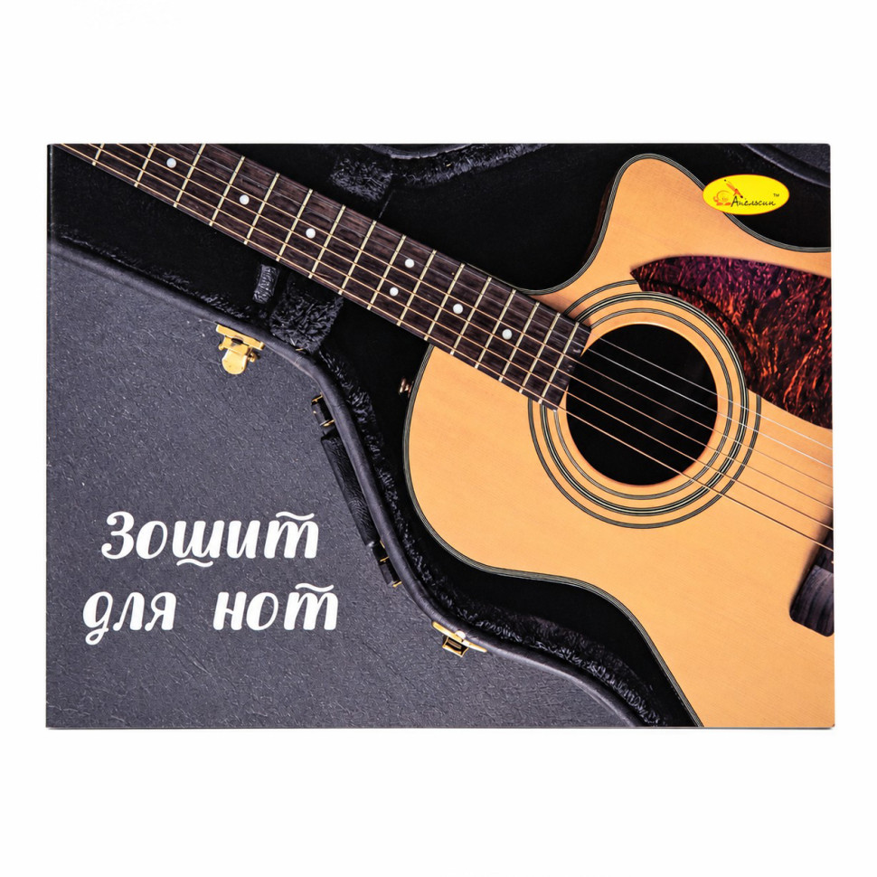Тетрадь для нот Гитара Апельсин АП-0405-6 формат А5, 12 листов, скоба