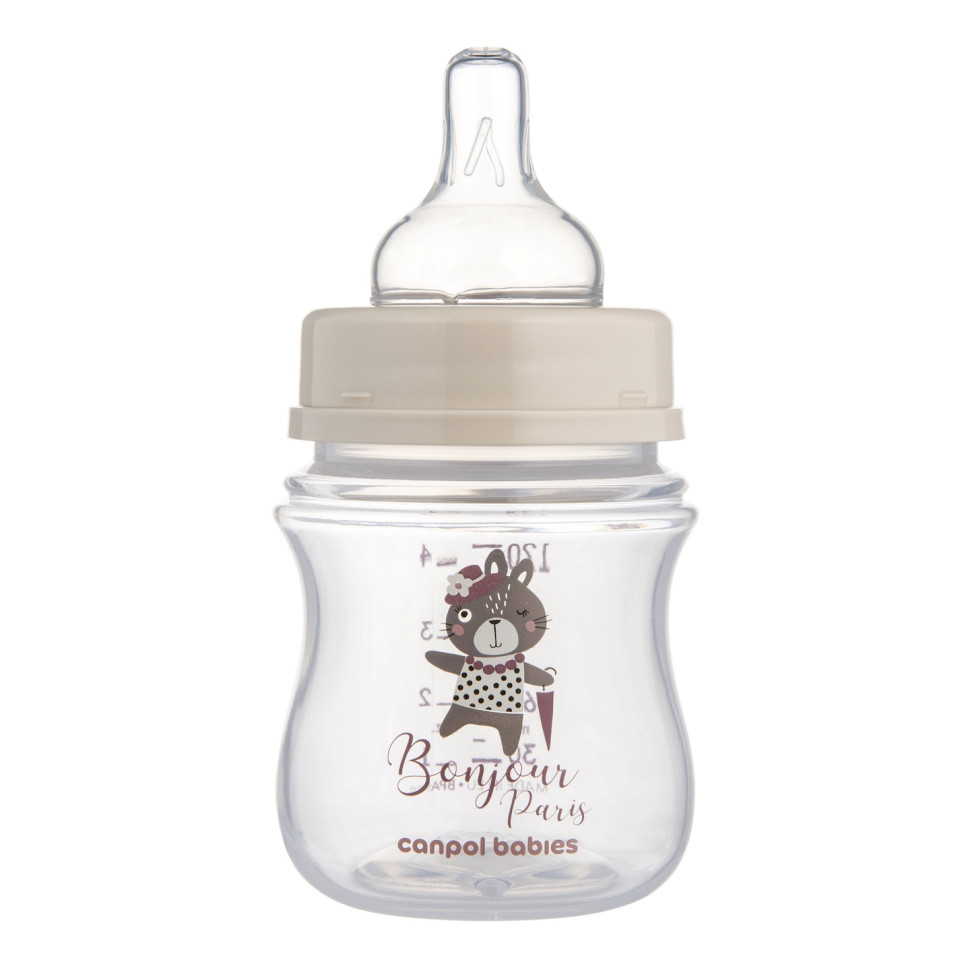 Пляшечка антиколікова з широким отвором Bonjour Paris Canpol babies 35/231_pin 120 мл