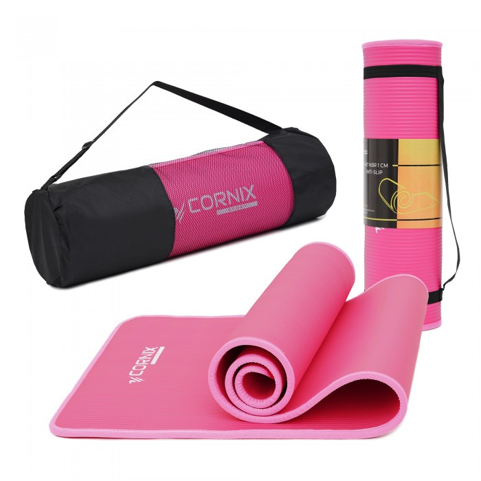 Килимок спортивний для йоги та фітнесу Cornix XR-0097, 183 x 61 x 1 см, Pink/Pink