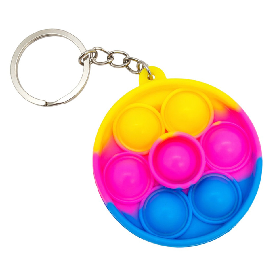 Дитячий антистрес-брелок Pop It міні М'яч Bambi AA3641-8 силікон, 5,5 х5, 5х1 см