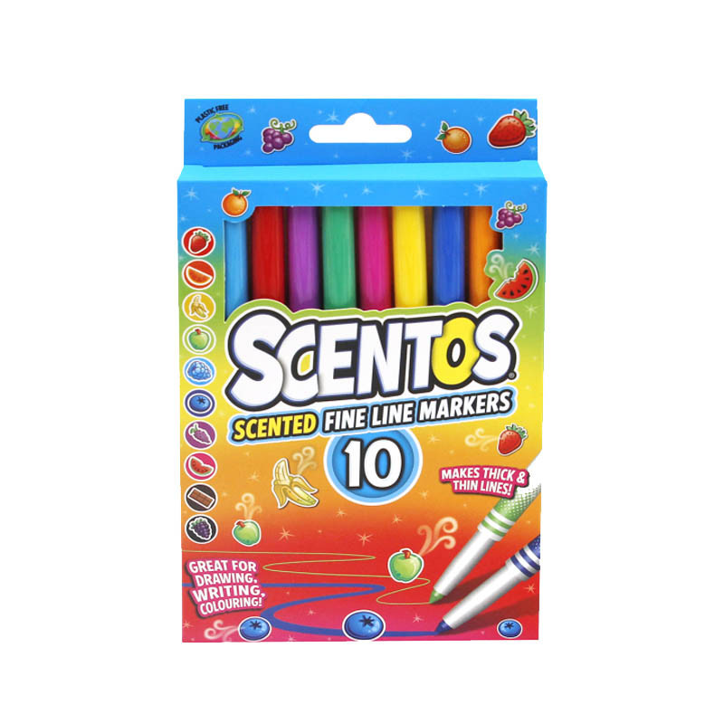 Набор ароматных маркеров с пером для рисования Scentos 40720, 10 цветов