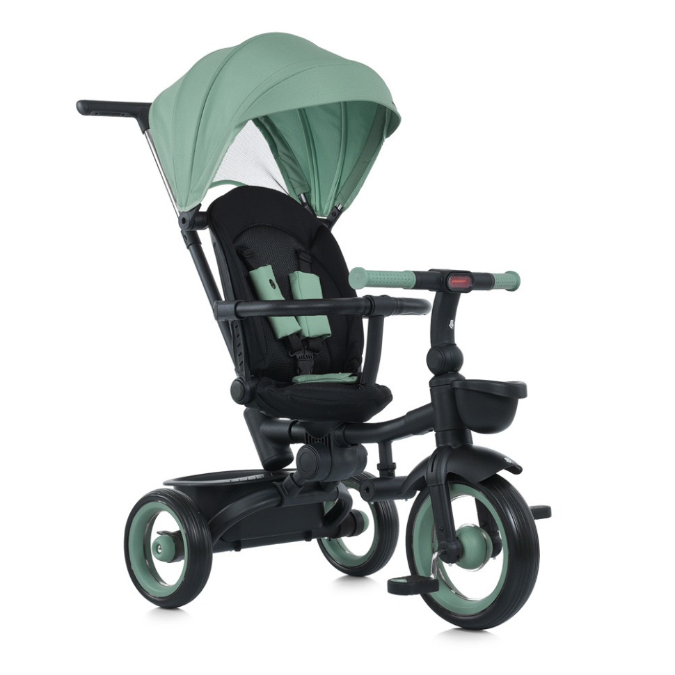 Дитячий триколісний велосипед Turbotrike MT 1038 Mint grey, з батьківською ручкою