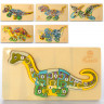 Дерев'яна іграшка Пазли динозаври, з нумерацією MD 2507 