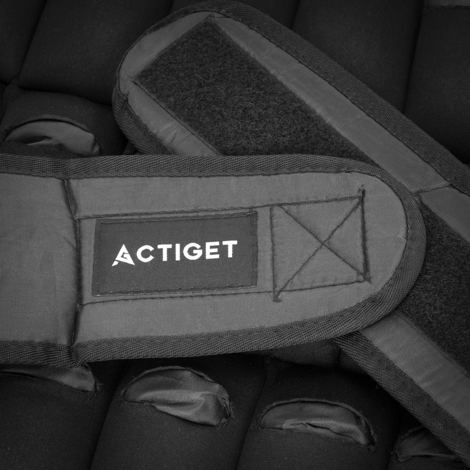 Жилет-обважувальний для тренувань 10 кг Actiget ACT0122 чорний, зі змінною вагою