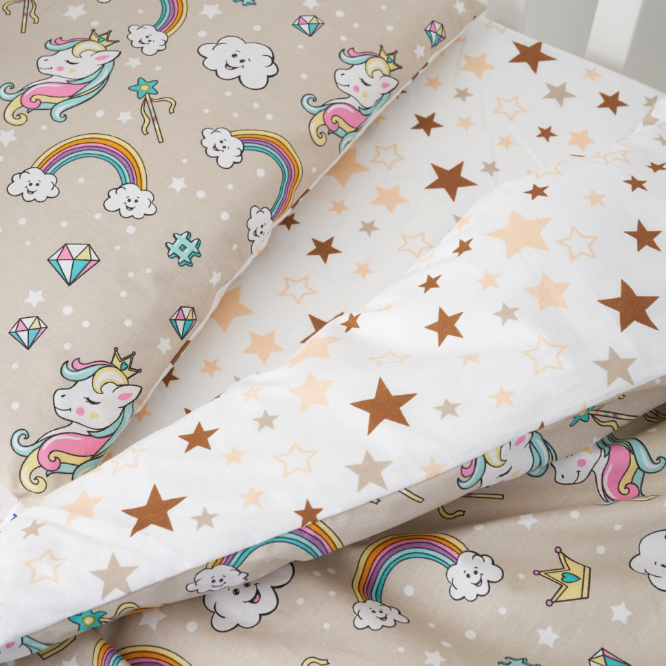 Комплект сменной детской постели для девочки Unicorn Twins Unicorn 3021-TU-02, 3 элемента
