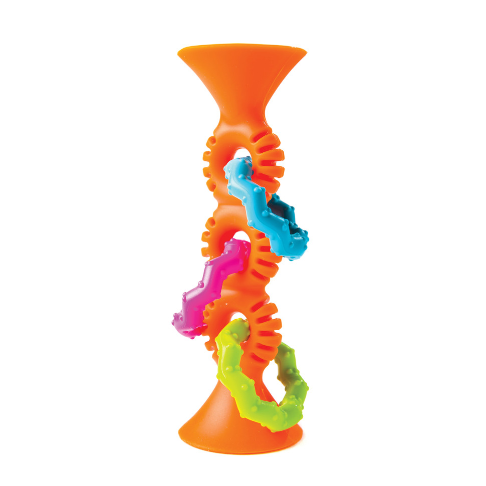 Прорезыватель-погремушка pipSquigz Loops Fat Brain Toys FA166-1 на присосках, бирюзовый