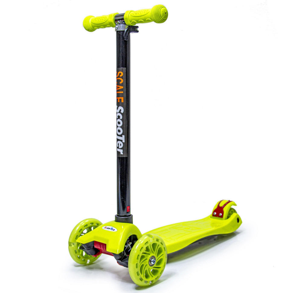 Дитячий чотириколісний самокат MAXI Bambi 1977338535 Yellow з підсвічуванням