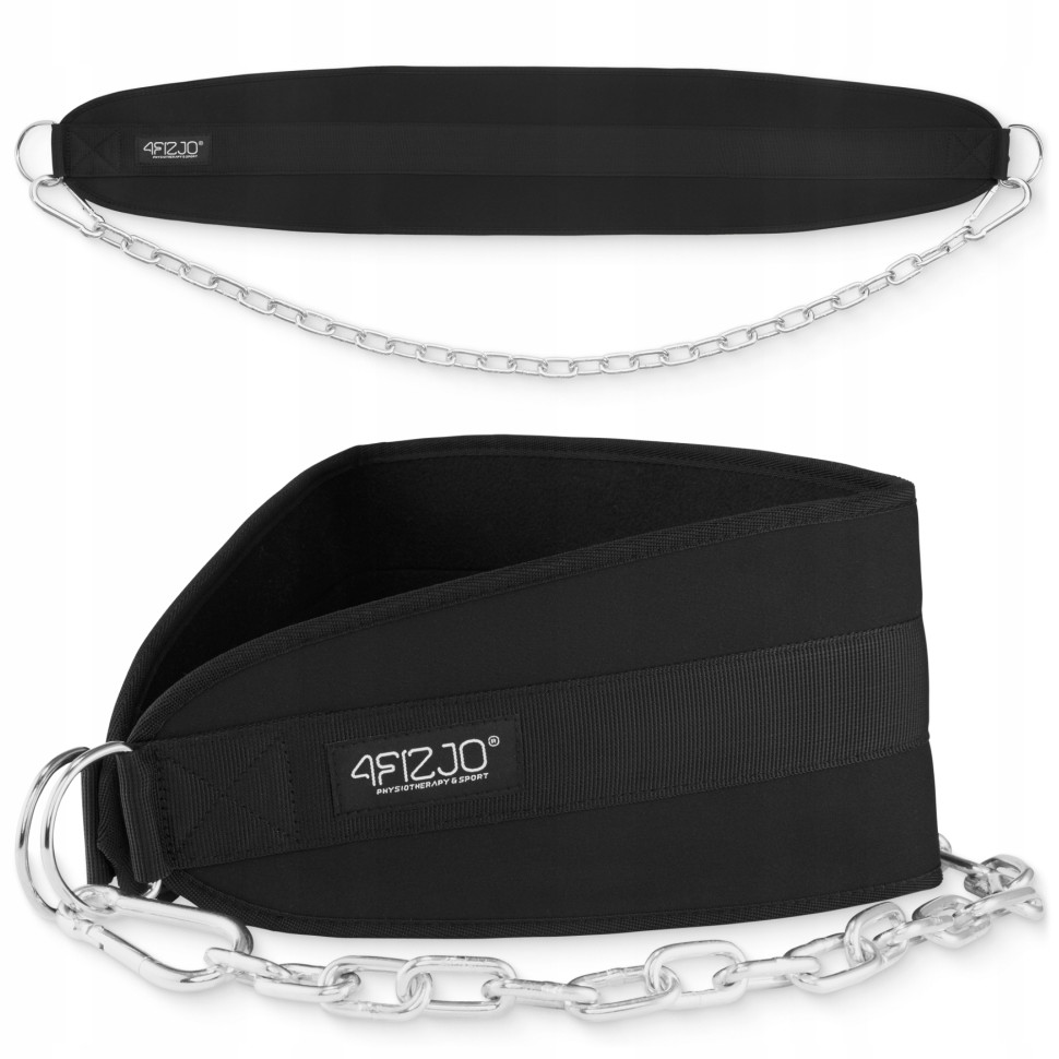 Пояс атлетичний Dip Belt 4FIZJO P-5905973402262, 100 см чорний