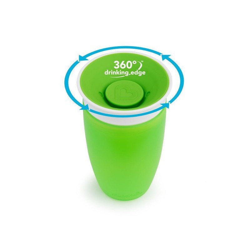 Дитяча непроливна чашка Miracle Munchkin 051860 з кришкою, 296 мл, зелений
