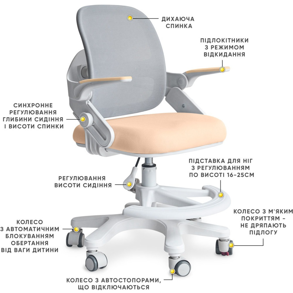 Детское кресло Neo Air Mealux Y-308 PG, Peech