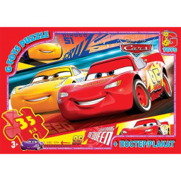 Пазл детский "Тачки" G-Toys Z10199, 35 элементов
