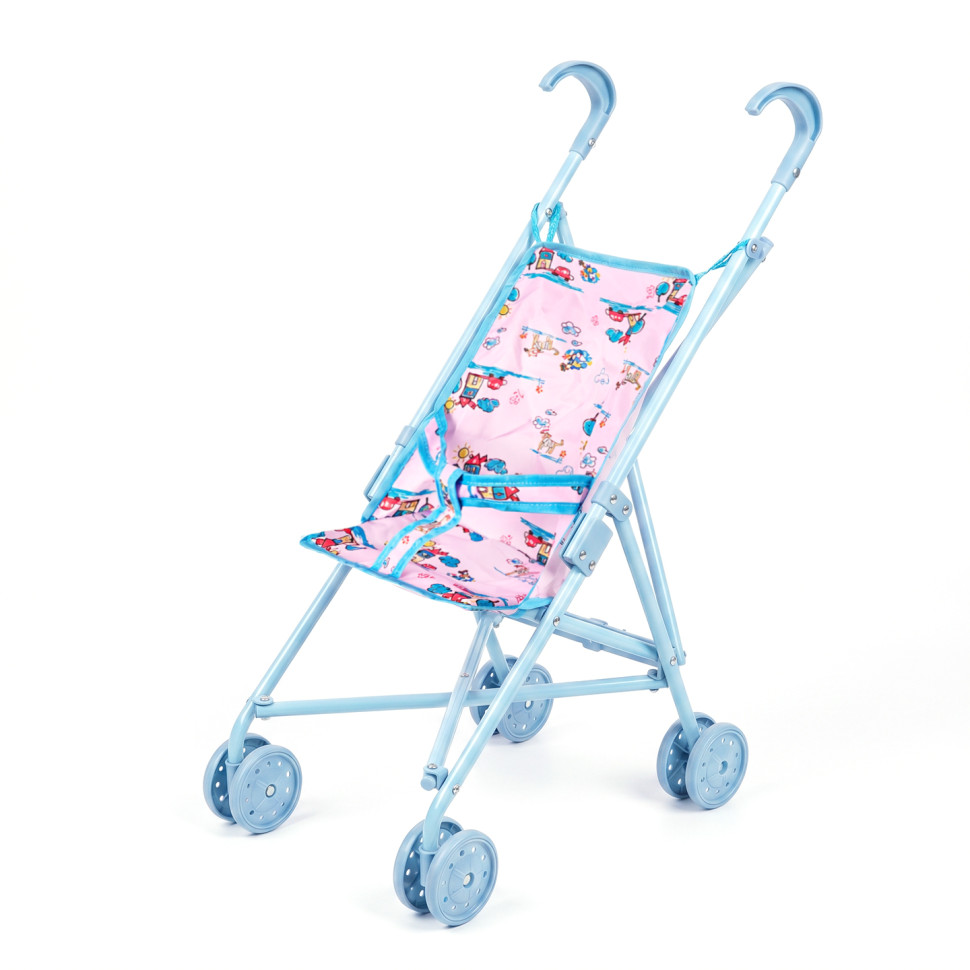 Коляска для кукол Детский рисунок Bambi 9302 W-21 тросточка