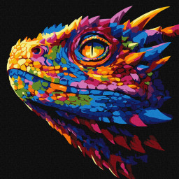 Картина по номерам "Яркий дракон" Идейка KHO5178, 30х30 см Картина по номерам "Яркий дракон" Идейка KHO5178, 30х30 см