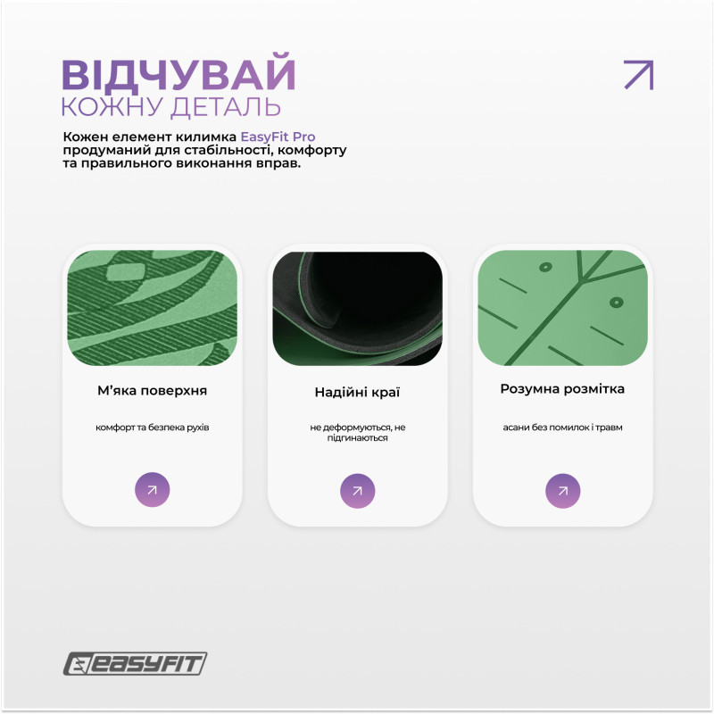 Коврик для йоги профессиональный Pro EasyFit EF-1925-GN, каучук 5 мм, зеленый