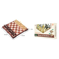 Магнітні шахи, шашки Magnetic Folding Peach wood Chess and Checker 4856-С 31x31 см