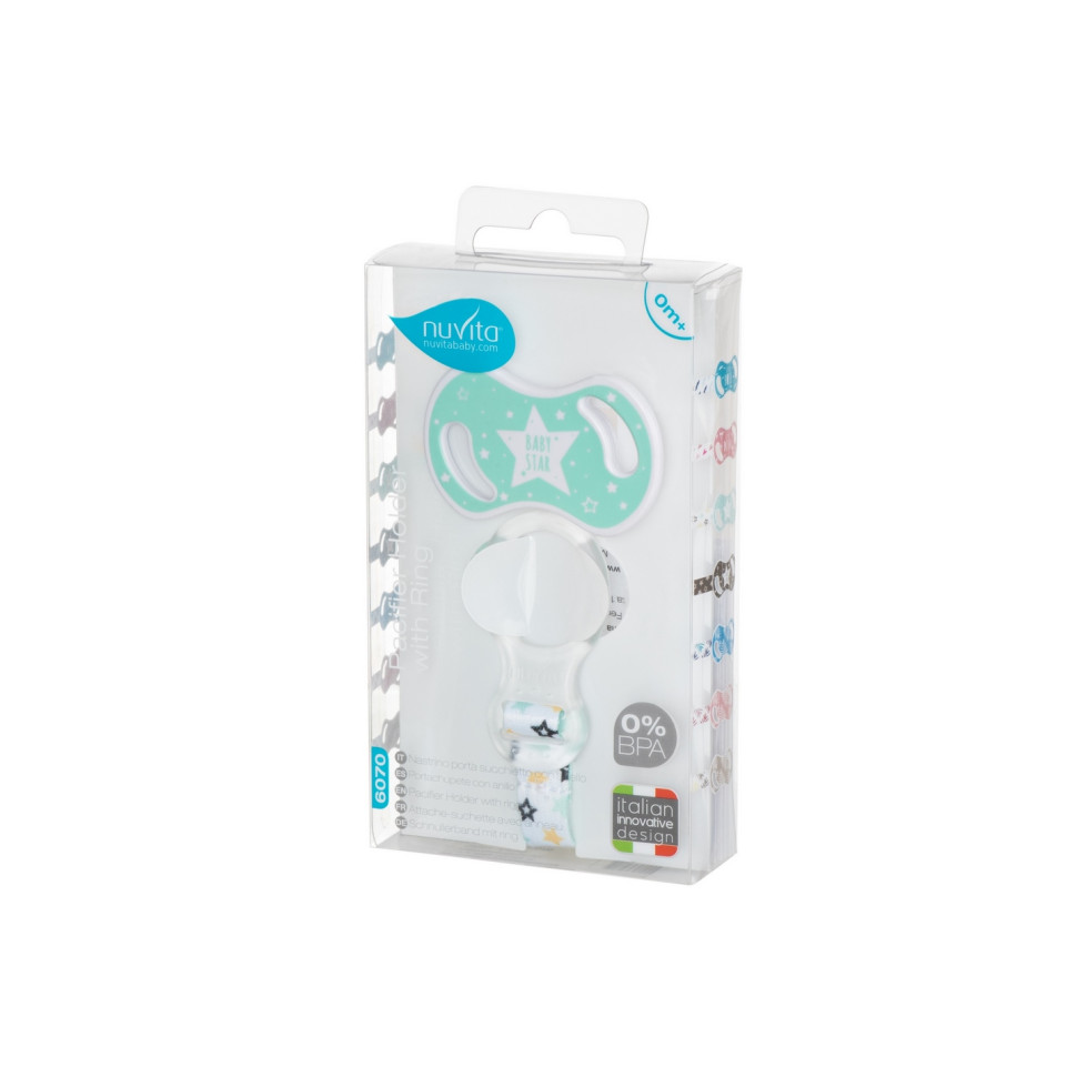 Тримач пустушки Nuvita 6070 з кільцем зелений NV6070GREEN