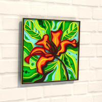 Деревянная картина-раскраска " Экзотический цветок #1" Wortex Woods 3DP30030 30x30 см