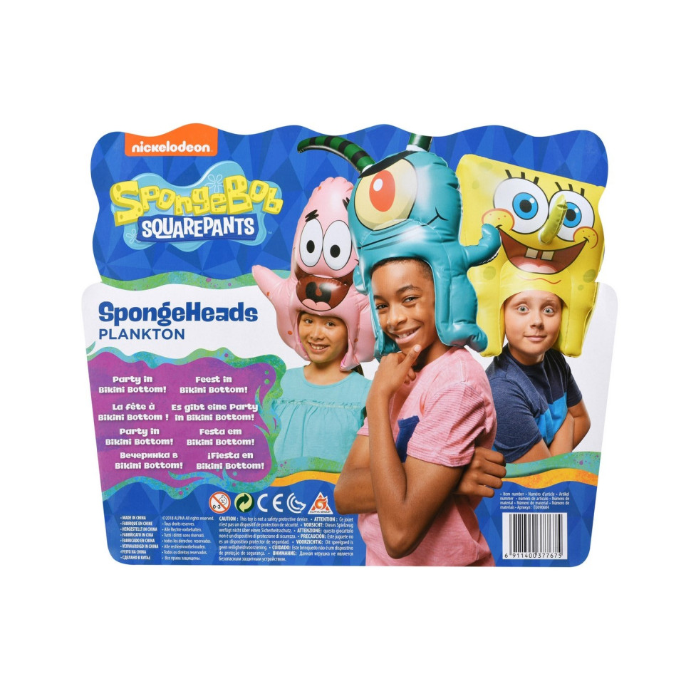 Игрушка-головной убор SpongeBob SpongeHeads  Plankton EU690604