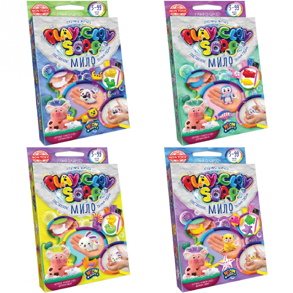 Набір креативної творчості "Пластилінове мило" Danko Toys PCS-02 Play Clay Soap, малий, укр, 4 кольори по цене 54 грн.