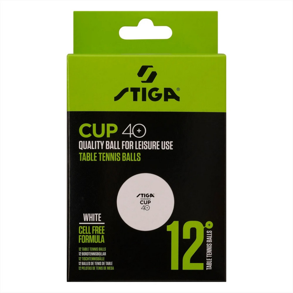 М'ячі для настільного тенісу Cup ABS Stiga 931161, 12 штук (1110-2510-12)