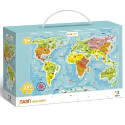 Дитячий пазл "Мапа Світу" DoDo Toys 300110/100110, 100 елементів