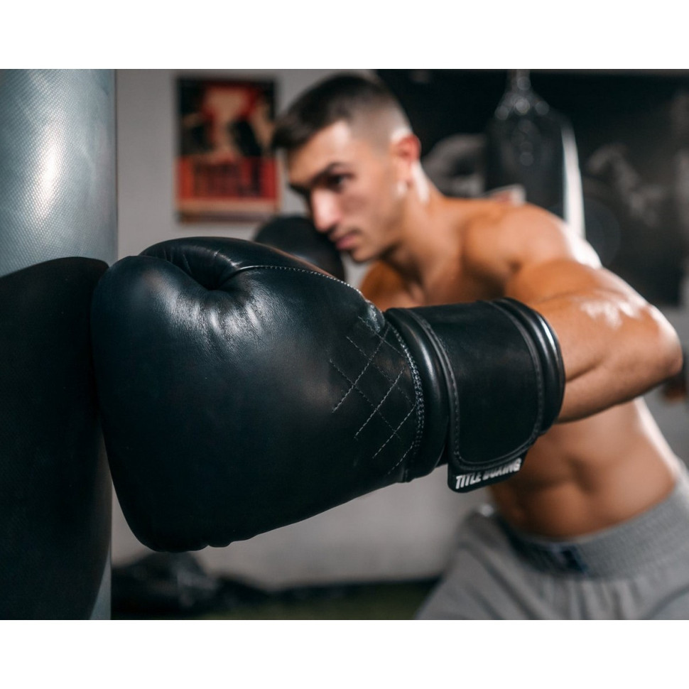 Боксерские перчатки Boxing Ko-Vert TITLE KOVBG 16 oz BK 16 унций (бинты в комплекте)