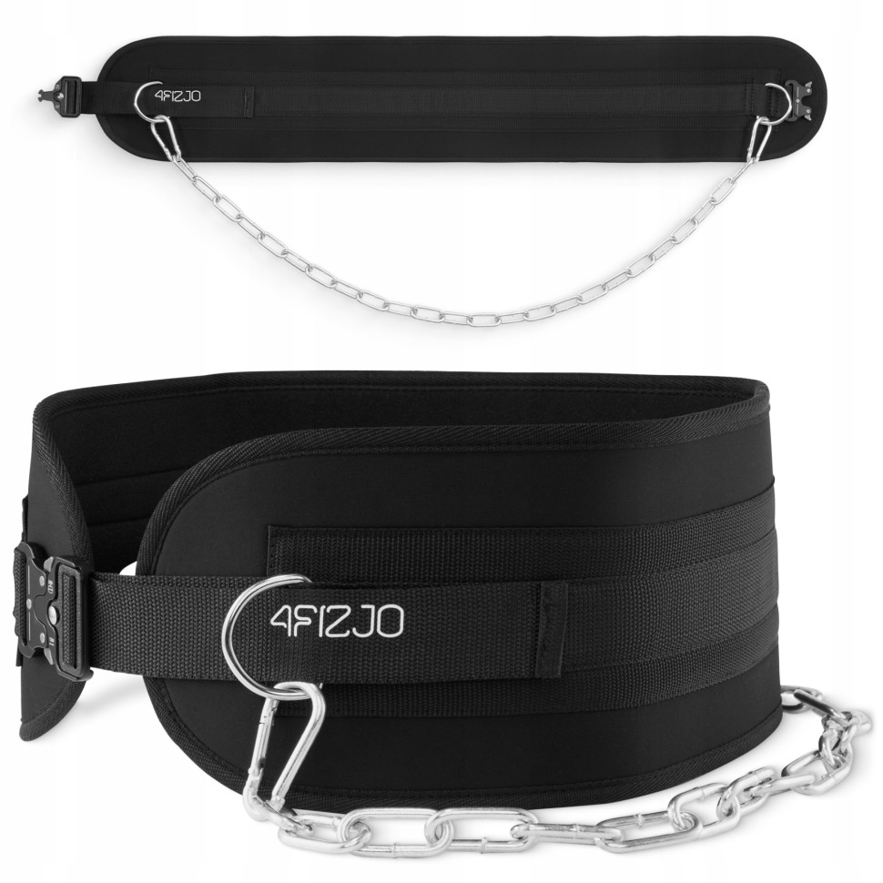 Пояс атлетический Dip Belt 4FIZJO P-5905973402255, 80 см черный